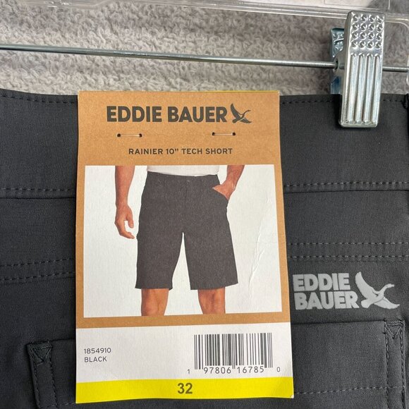 NEW Eddie Bauer Rainier 10” Tech Shorts Men’s 32 Cargo Outdoor Black - Picture 4 of 6